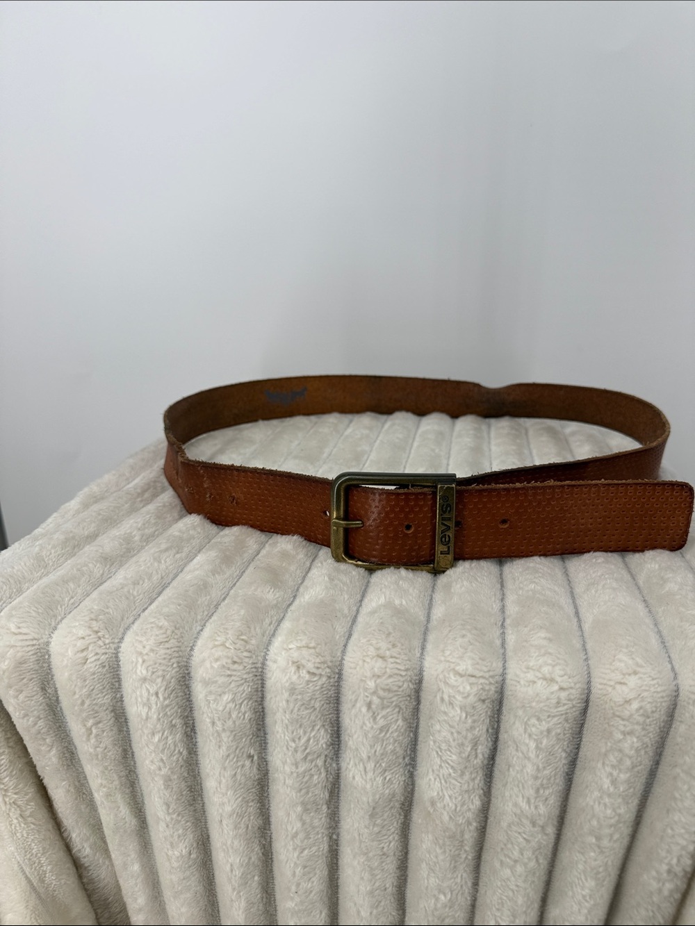 Levi's Brown Leather Men's Belt with Brass Buckle size 42
